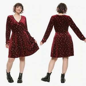NWT Harry Potter Size 2X Burgundy Velvet Dress